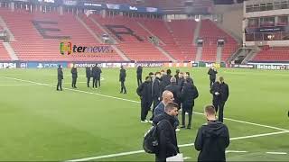 Bayer Leverkusen-Inter, Il Walk Around Dei Nerazzurri Alla Bay Arena