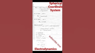 Spherical Coordinate System Exam Helper Notes Electrodynamics MSc Physics 1st Semester Mgkvp