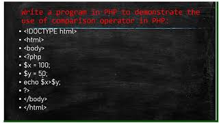 Practical implementation of Various operators in PHP