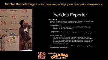 2016 - Perl dependencies: playing with %INC and profiling memory‎ - Nicolas Rochelemagne