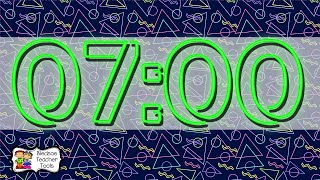7 Minute Neon Shapes Countdown Timer