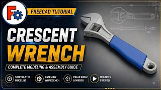 FreeCAD | Beginner Tutorial - Complete Modeling & Assembly | #002 - Crescent Wrench