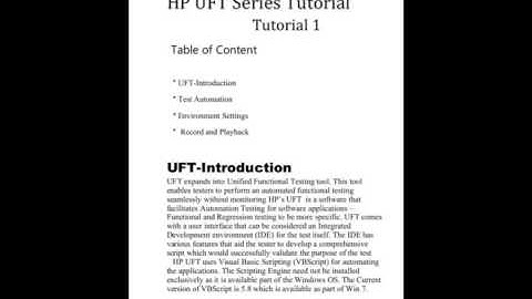 HP QTP/UFT Functional Test Automation tool Tutorial Introduction - Slide 1