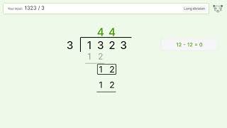Long Division Problem 1323/3: Step-by-Step Video Solution