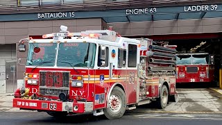 ⭐️ FIRST VIDEO ⭐️ BRAND NEW FDNY Engine 63 Responding with a Black Real Q Siren