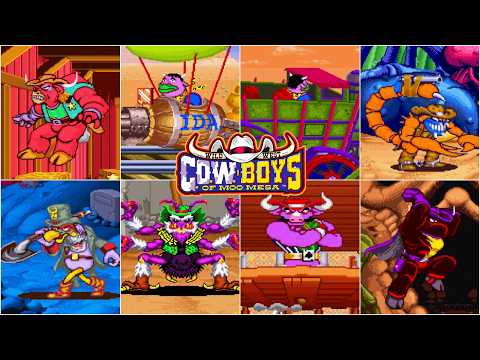 Wild West COW Boys of Moo Mesa All Bosses Fight+Ending [Nodamage] (KONAMI,1992)