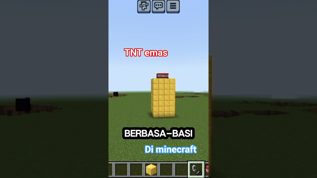 aku membuat eksperimen TNT emas di Minecraft 