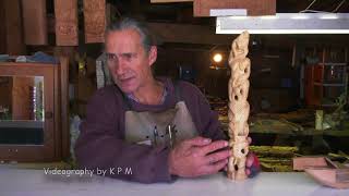 New Zealand , Maori Wood carver ,  Hohepa Barrett tells  his story and shows  his work .