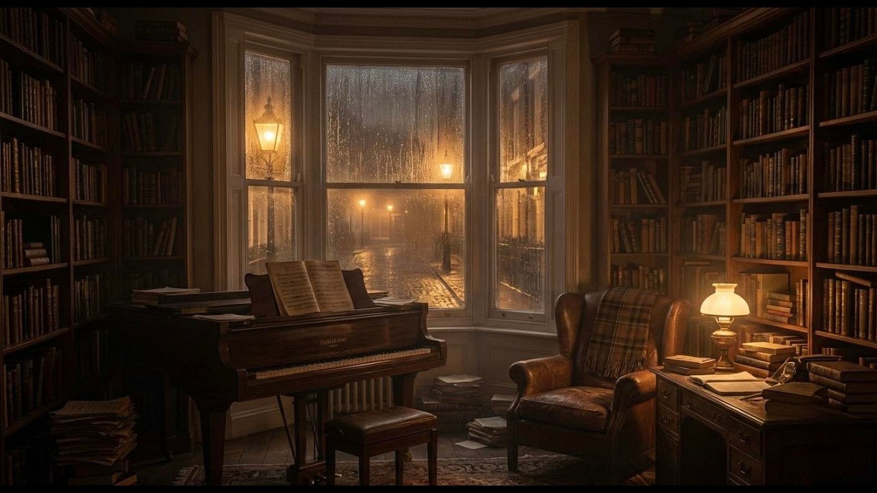 Dark & Cozy Night Ambience 🌙 | Relaxing Piano Music for Deep Focus & Sleep | Noctis Night Ambience