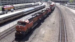 BNSF #7200 leads EB Stacktrain with CSX DPU. Kansas City, MO 4/28/18