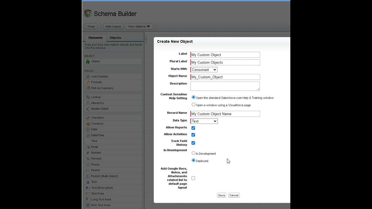 How to create objects, fields and relationships using Schema Builder ...