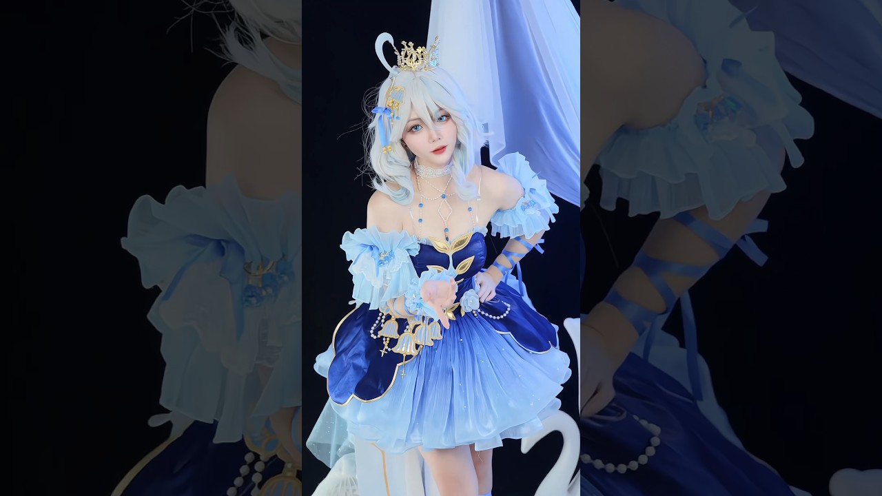 Uwowo Genshin Impact Focalors Fanart Ball Gown Cosplay Costume