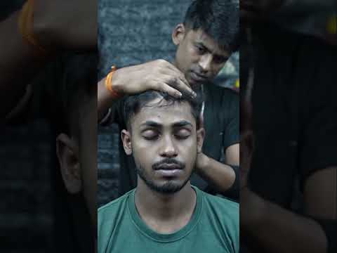 Oily Head Massage ASMR For Best Relaxation By Indian Barber #shorts