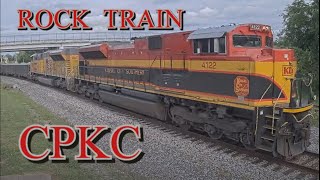 KCS 4122 SD70ACe Leads CPKC Rock Train with Tier 4 DPU April 23 2023