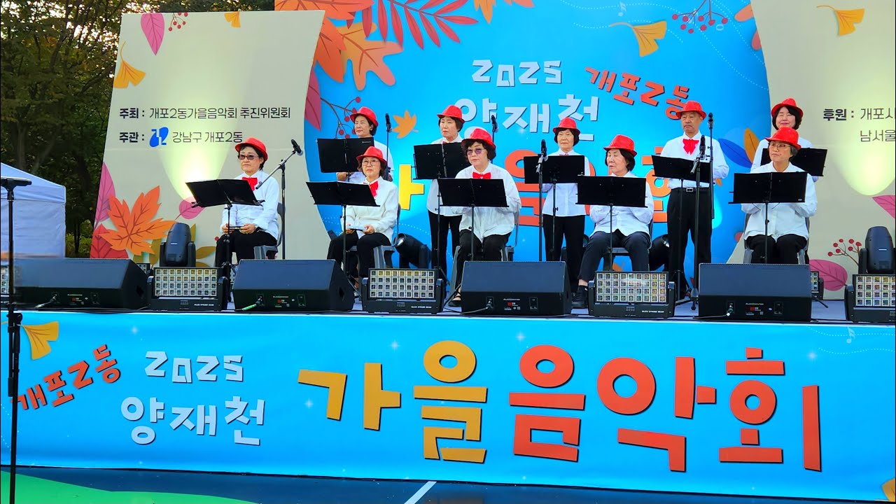  2025 가을 음악회 #개포2동 양재천 #개포자이프레지던스 시니어클럽 하모니카반 #하모니카 합주 #민속 공연 #북청사자놀음 #Royalty Free Video