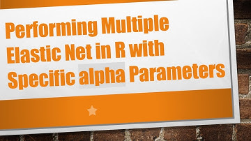 Performing Multiple Elastic Net in R with Specific alpha Parameters