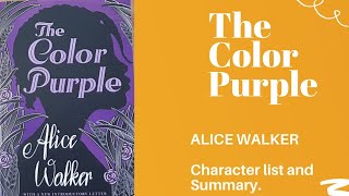 The Color Purple by Alice Walker | Character | Summary | Explanation | MEG11IGNOU DU English | music