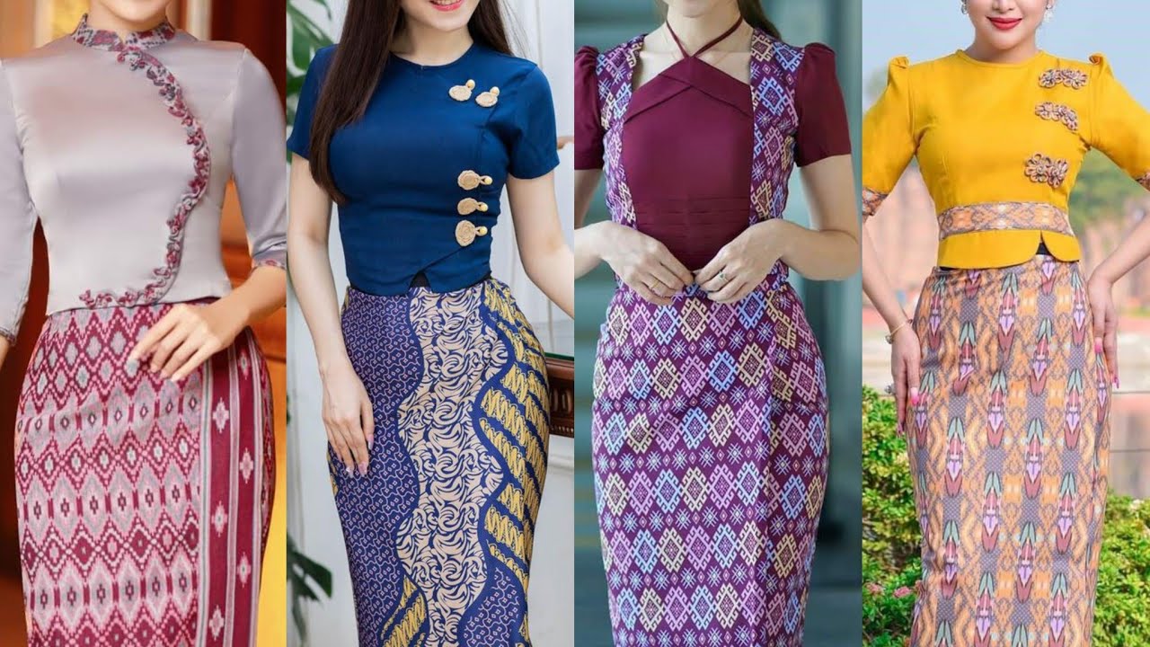 Best rated Myanmar dresses collection and adorable formal wear burmese dresses