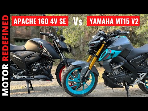 Finally Yamaha MT15 V2 BS6 vs Apache 160 4v SE 2023  BS6 Comparison | Motor Redefined.