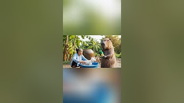 Capybara giúp bà tắm cho chó và cái kết #capybara #capybaravaba