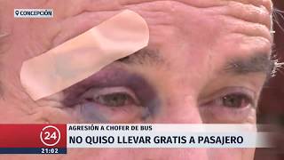 Concepción: Sujeto golpea a chofer por no querer llevarlo gratis | 24 Horas TVN Chile