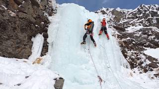ジョウゴ沢 ナイアガラ滝　ソロクライミング