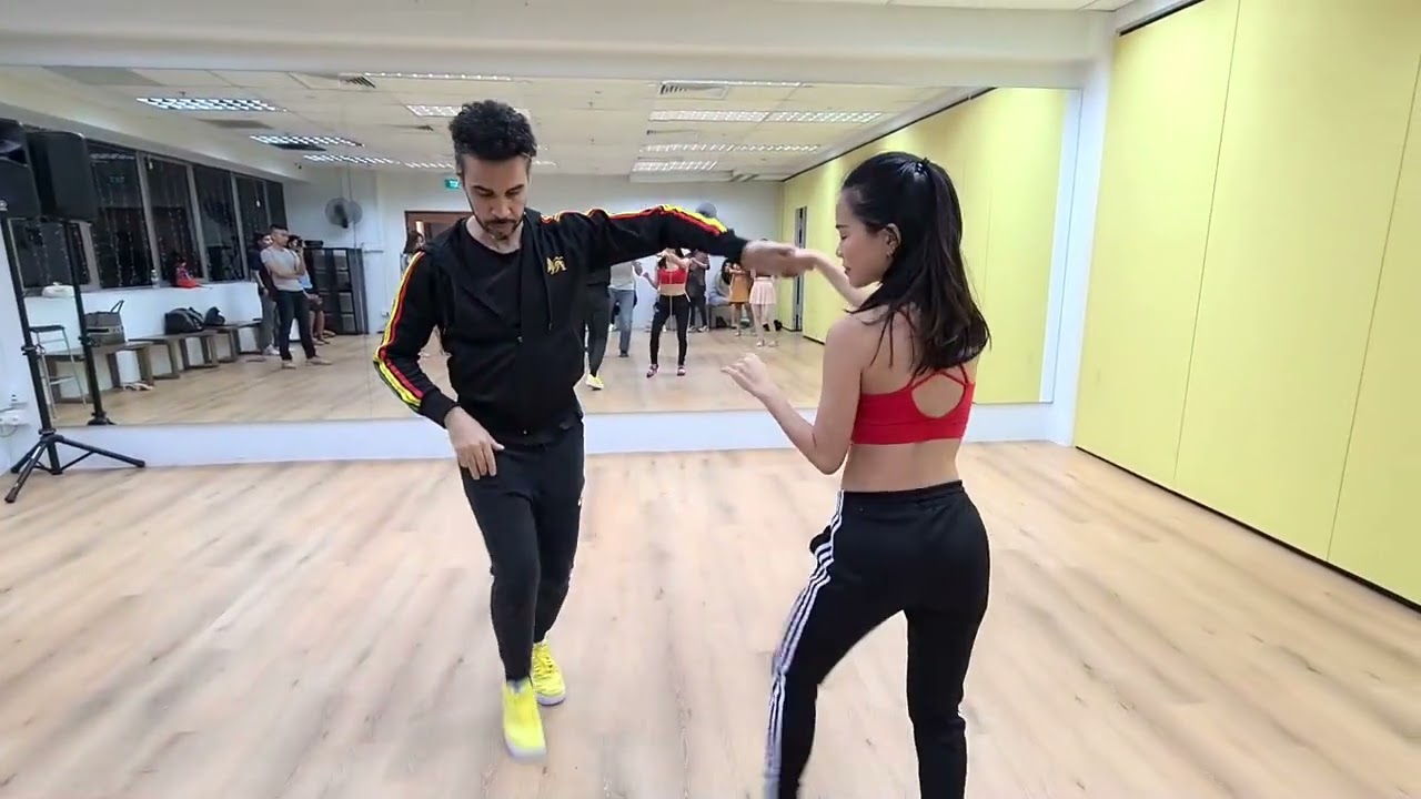 Caliente Dance Studio Singapore Bachata social dance demo Lonely - DJ Tronky remix