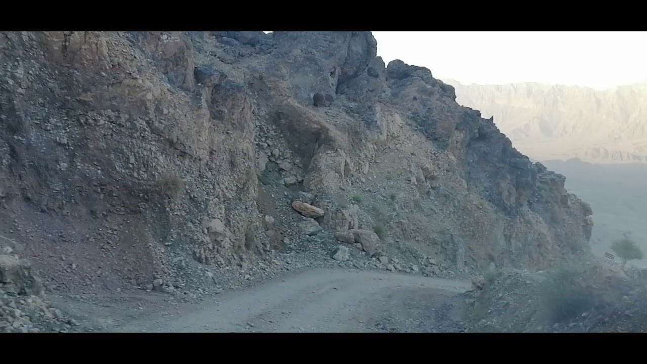 driving on Oman wakan village dangerous adventurous road.