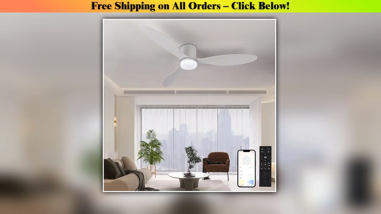 LED Pendant Light, Low floor DC Motor, Ceiling Fan With Remote Control,Terrace, High Wind Volume,