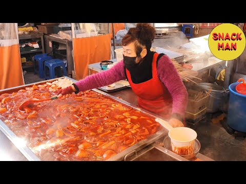 기장 분식 맛집 김가네 (떡볶이, 튀김, 어묵, 순대) / Popular snacks in the Korea market - Korean street food