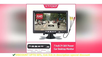 KTYDKP 7" Car AHD Monitor Screen with 2 Way Video Input 7 Inch TFT LCD Display 1024*600 for Vehicle