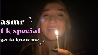 ASMR 1K Special🥳 Q&A/ Get To Know Me + Tapping Sounds (Soft Whispers)
