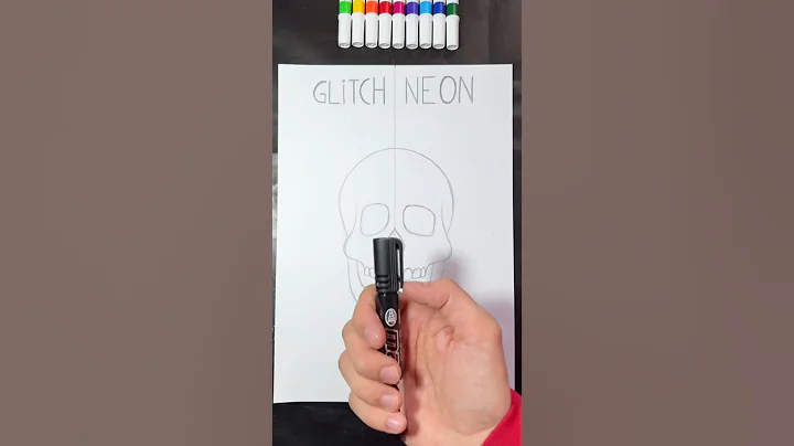 Glitch vs Neon! 💀 #drawing  #art #skull