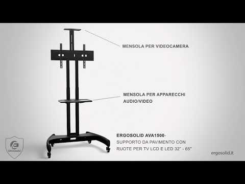 AVA1500- Supporto da pavimento con ruote per TV da 32″ a 65″