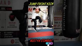 🥋 Front Jump Kick + Spin Kick —Explosive Combo! 🔥#shorts #ytshorts #mma #viral #kravmaga #tutorial