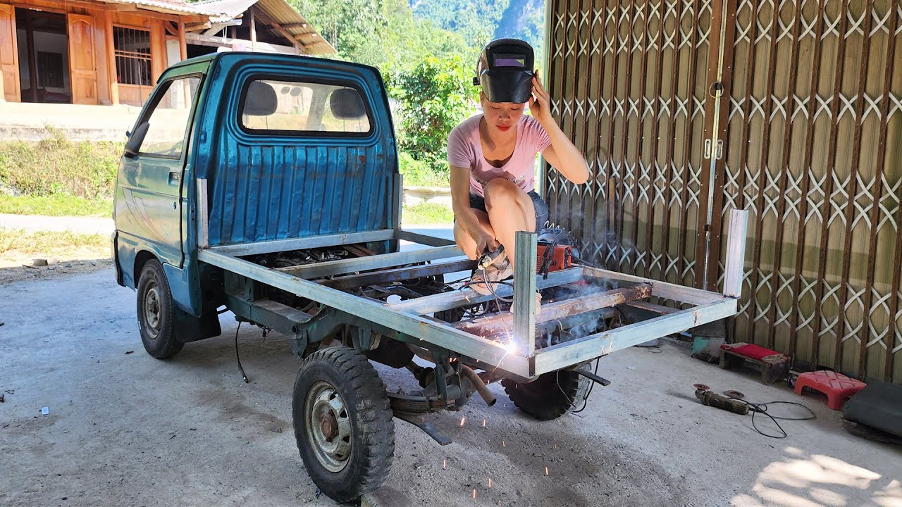 Girl Restores 2.5 Ton Truck Cargo Box Swept Away by Flood to Brand New, Truck Repair p2