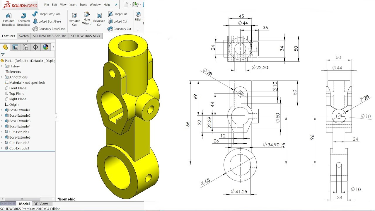 SolidWorks Tutorial for beginners Exercise 58 - YouTube