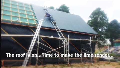 Lime render for straw bale house