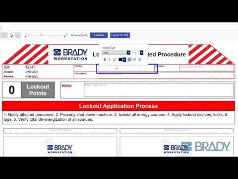 Create a Lockout Writer Procedure from a Template | Brady Workstation ...