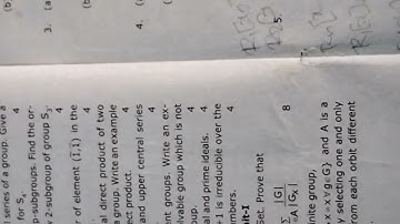 Mgkvp MA/M.Sc first semester first paper Algebra 1 group theory and action research