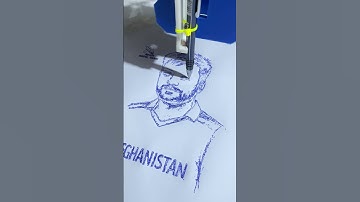 Make a CNC pen plotter drawing from this photo of Rashid Khan.#rashidkhan #ai #cncmill #robot