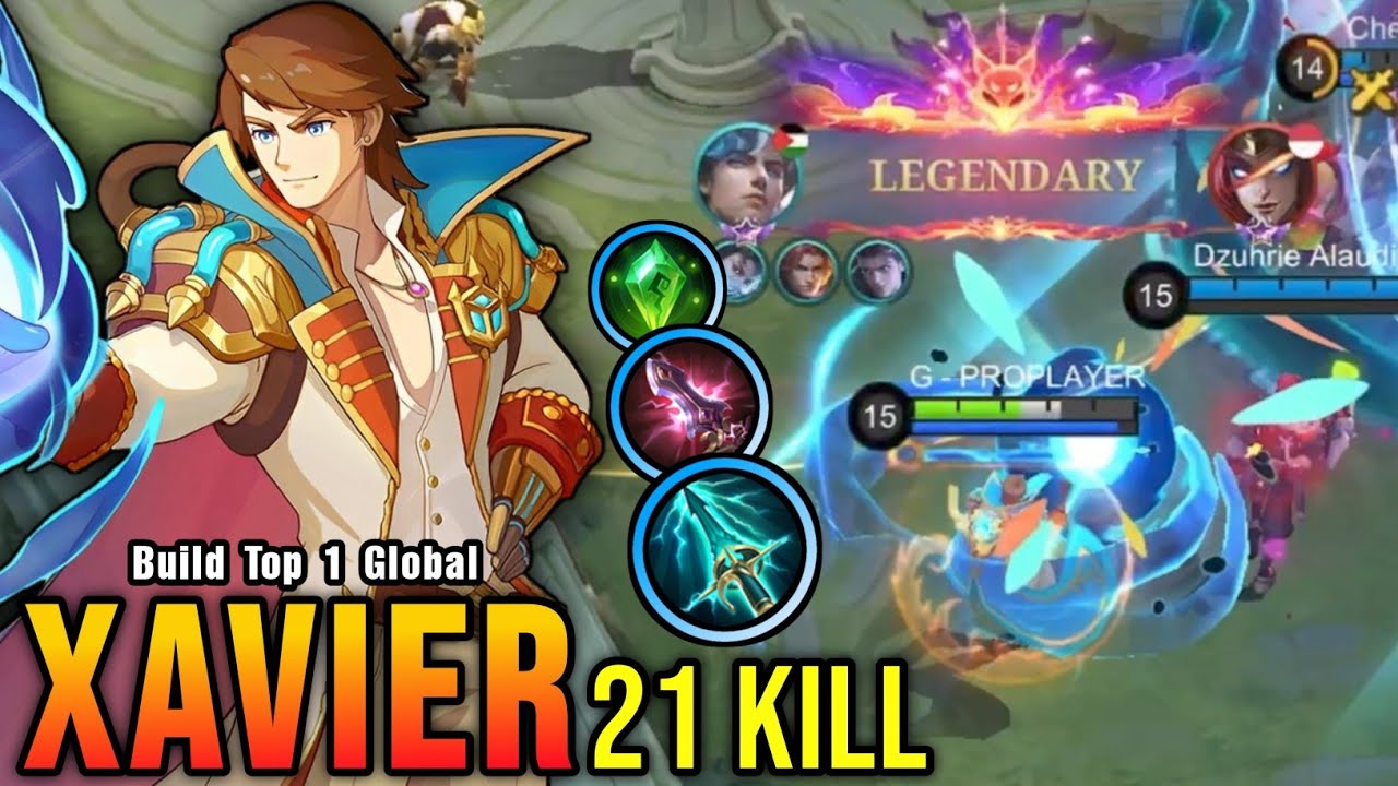 21 Kills!! Xavier Beyond the Clouds Deadly Midlane!! - Build Top 1 Global Xavier ~ MLBB