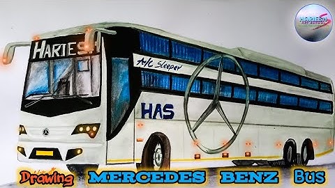 Drawing Mercedes Benz Bus | Multiaxle Sleeper | HARIESH ART SCHOOL