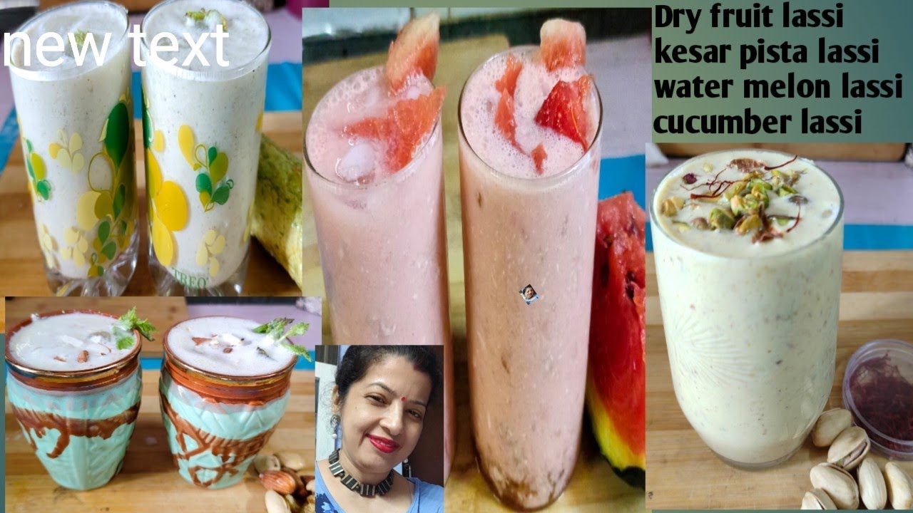4 different style lassi recipe|No added sugar|cucumber|watermelon|Dry fruit|kesar pista@momiskitchen