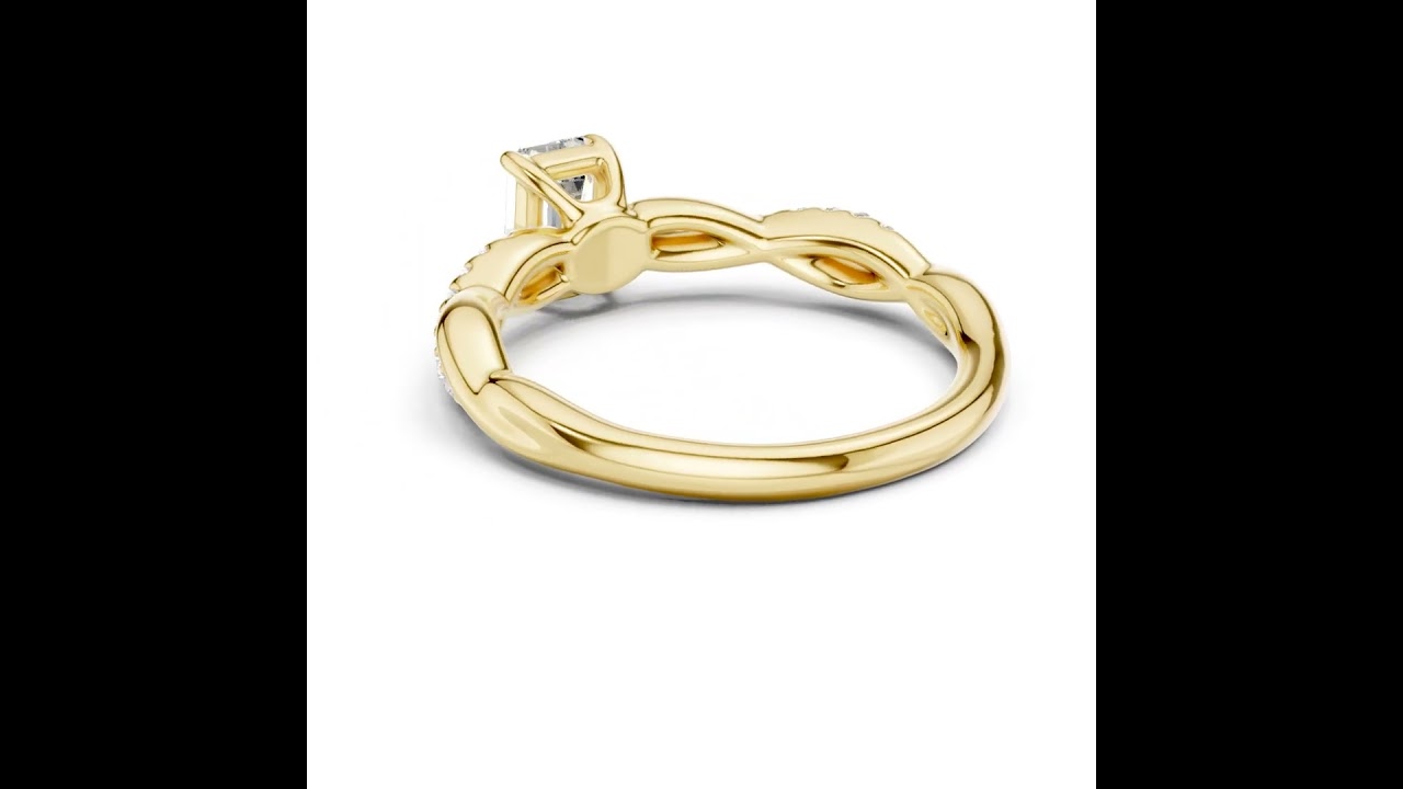 Twisted Vine Emerald Cut Diamond Anniversary Ring