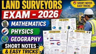 LAND SURVEYORS SHORT NOTES AND EASY TRICKS || SPECIFIC PAPER || MATHEMATICS ✨ PHYSICS ✨ GEOGRAPHY