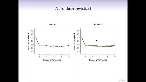 Statistical Learning: 5.2 K-fold Cross Validation