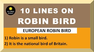 10 Lines on Robin Bird in English | Few Lines on Robin Bird