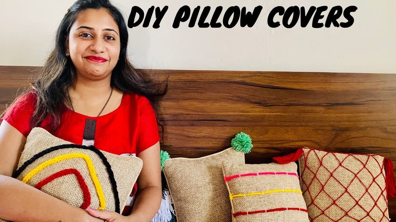 DIY Pillow Covers  | DIY Cushion Covers | Wool Work on Cushion Covers | Vidita
