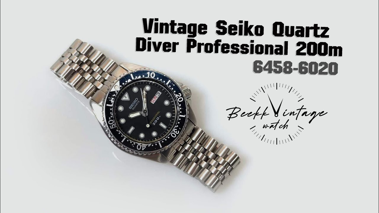 Vintage Seiko Quartz Diver Professional 200 m. 6458-6020 - YouTube